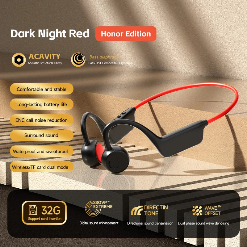 New Bone Conduction Headphones Wireless IPX8 Waterproof Swimming Sports Headset Bluetooth 5.4 With Mic For Exercise Fitness