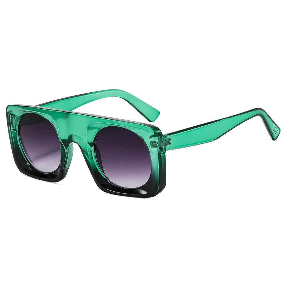 JNPCXI Vintage Square Sunglasses Women Black Tea Gradient Mirror Shades UV400 Fashion Punk Men Sun Glasses