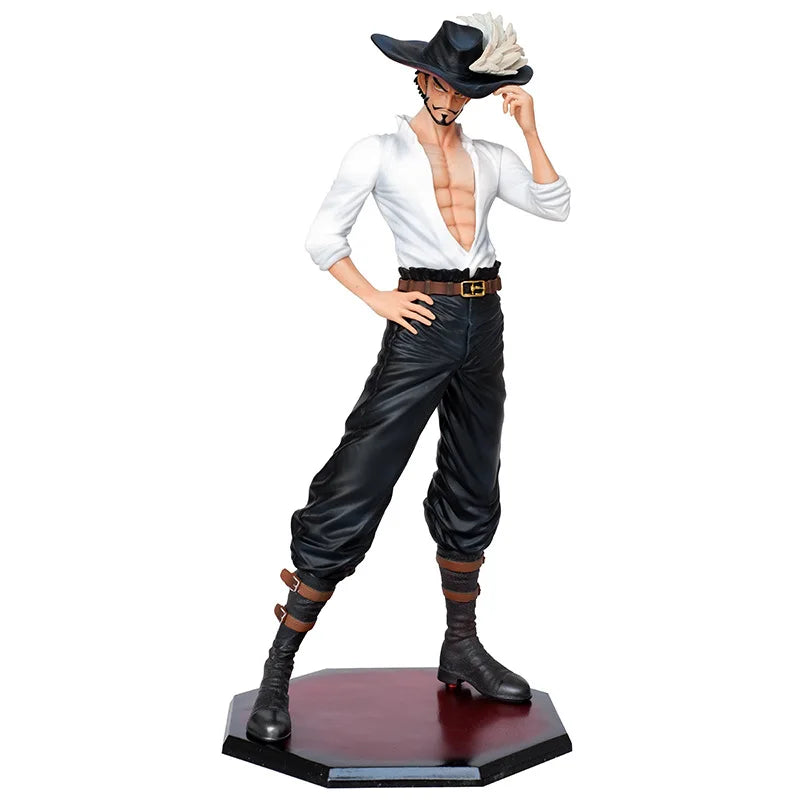 11" One Piece Dracule Mihawk White Suit Standing Pose Anime Figure Collectible