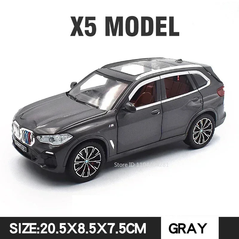 1:24 XM X5 Alloy Sports Car Miniature Model Toy Diecasts Metal Sound and Light Pull Back Collection Vehicles for Childrens Gifts