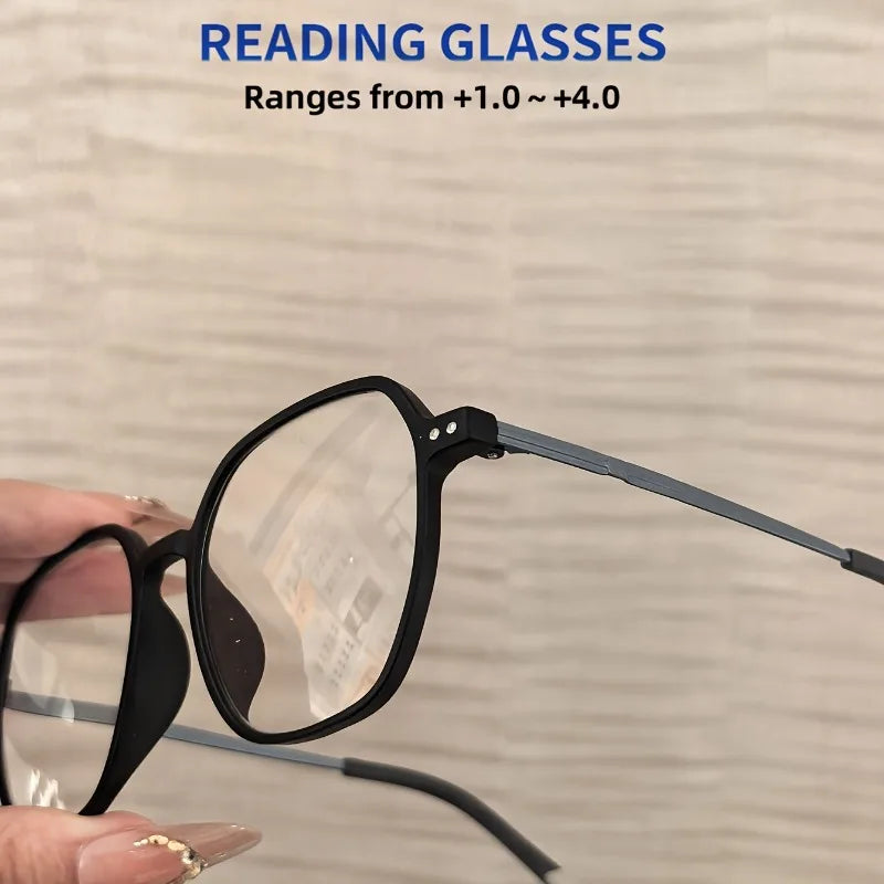 3 Pairs of Unisex Casual Retro Square Full Frame Reading Glasses Lightweight with A Prescription of+1.0X To+4.0X
