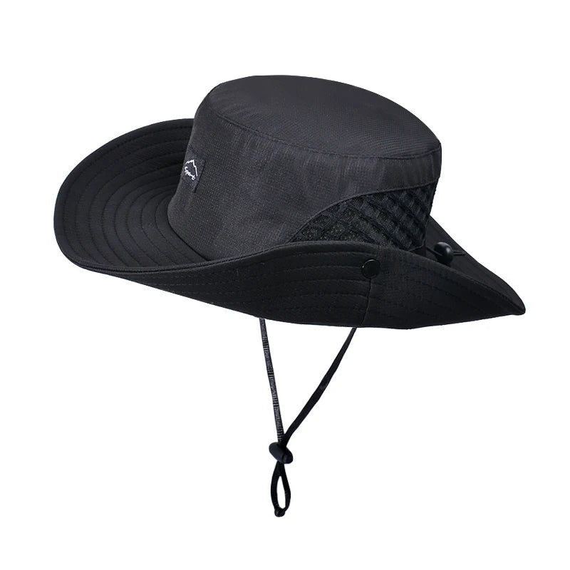 Xinbaoguan 100% polyester 9228 summer men's breathable sun shading large brimmed basin hat sun protection fisherman hat