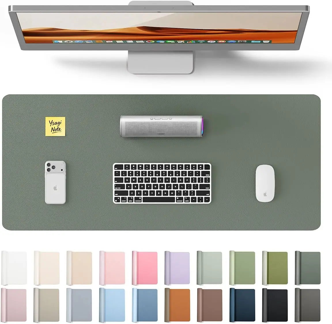 Leather Office Desk Pad Protector,Large Mouse Pad,Non-Slip,PU Leather,Laptop Desk Blotter,Waterproof Writing Pad for Office/Home