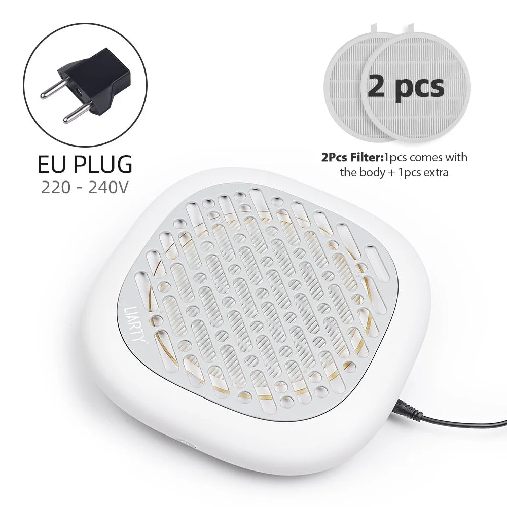 130W Super Suction Brushless Nail Dust Extractor Powerful Nail Dust Collector Nail Art Manicure Fan Vacuum Cleaner With 2 Filter