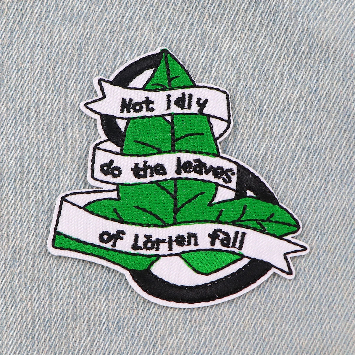 Green Leaves Patch Movie Cool Embroidery Patch Iron On Patches For Clothing Thermoadhesive Patches On Clothes DIY Sew Badges
