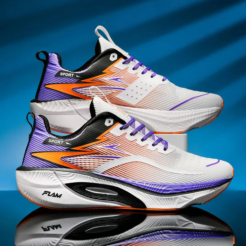 Men Running Shoes Sneakers Anti-slip Cushioned Comfortable Racing Carbon Plate Training Mesh Tennis Shoes Casual for Women 2026