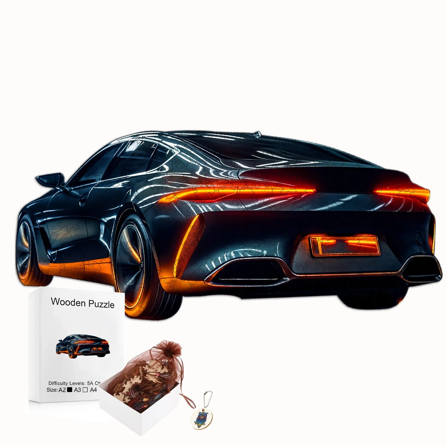 Luxury Sports Car Wooden Jigsaw Puzzle Sleek Design And Realistic Details Christmas and Halloween Gift Toy For Teen And Kid