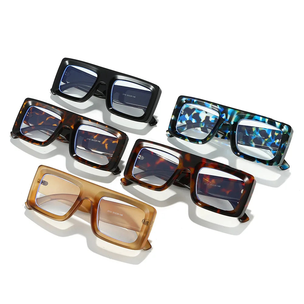 JNPCXI New Square Colorful Women Glasses Frame Fashion Polygon Clear Anti Blue Light Eyewear Men Optical Leopard Frame