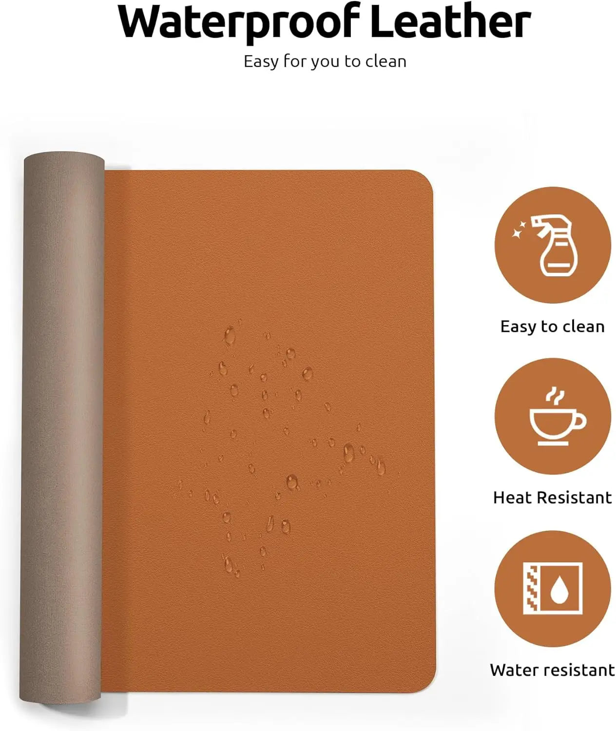 Office Desk Mat, Leather Desk Pad Protector, Large Mouse Pad, Non-Slip PU Leather Waterproof Desk Blotter, Laptop Desk Pad