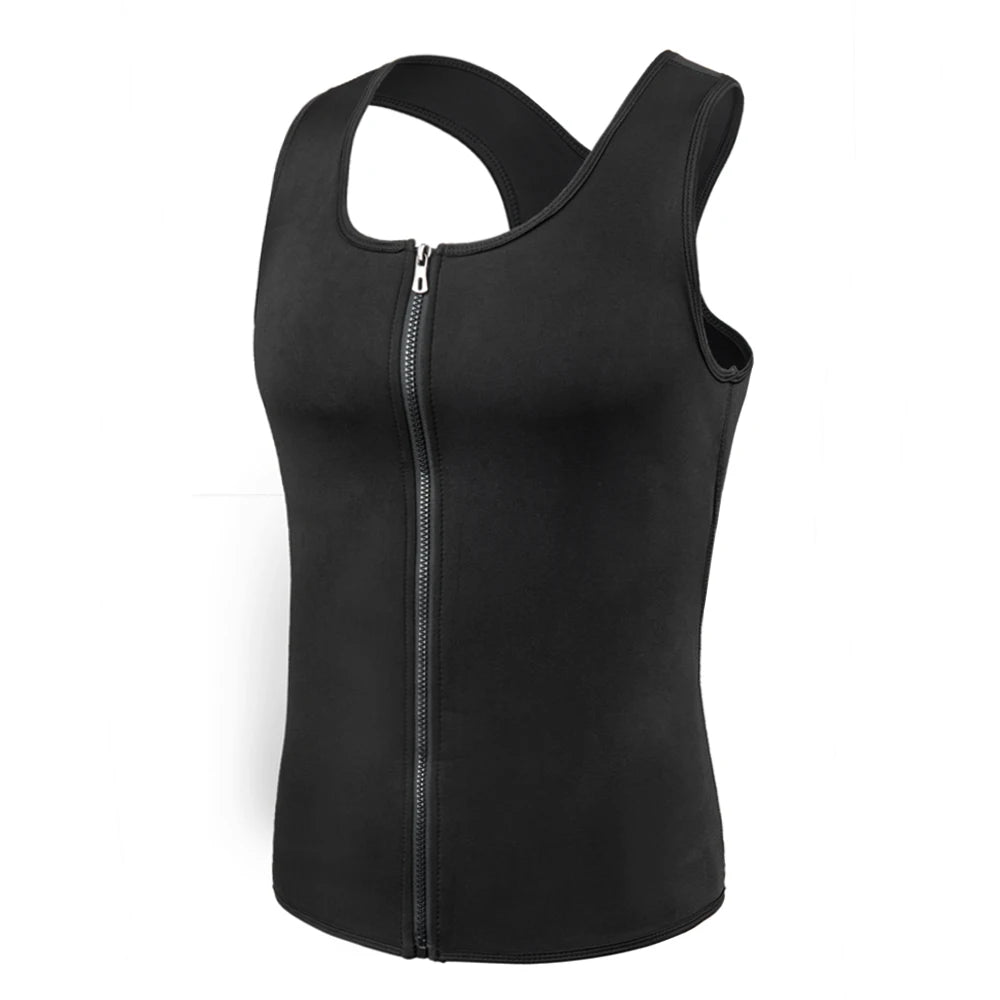 Men's Slimming Compression underTank Top Shaper Vest with Zipper & Back Support