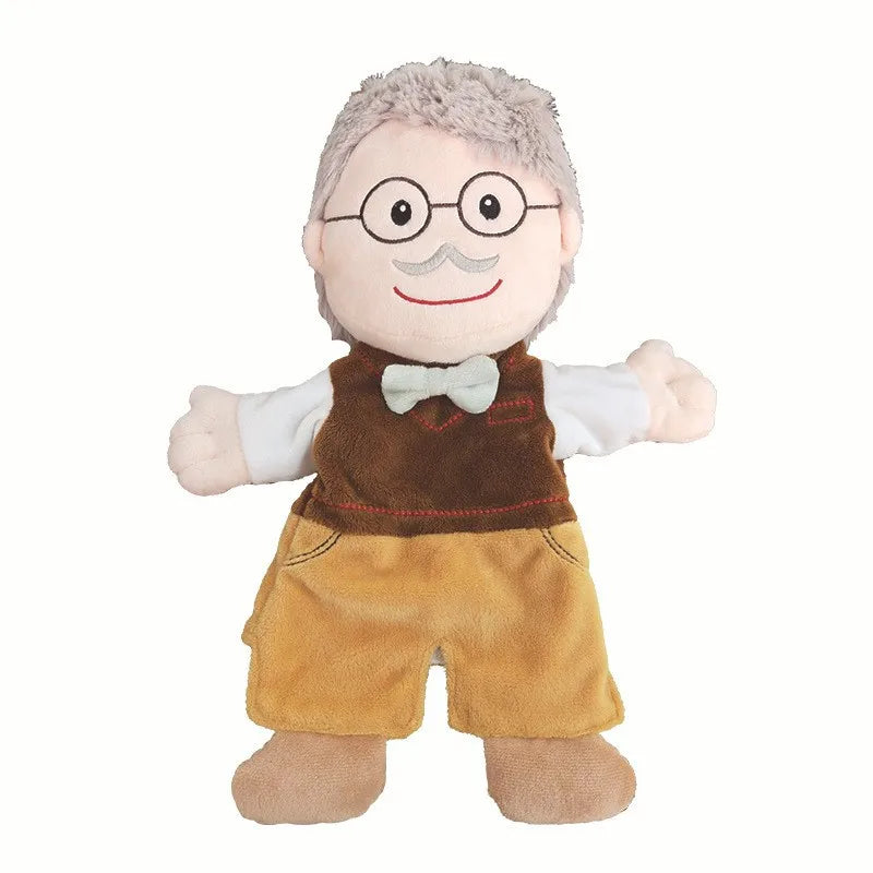 Family Soft Stuffed Toy Doll Cospaly Brother Sister Dad Mum Plush Doll Educational Baby Toys Kawaii Hand Finger Full Body Puppet