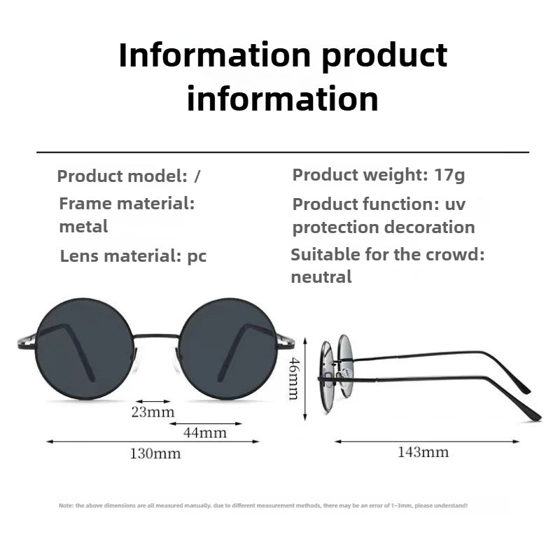 Men Sunglasses Metal RoundFrame Sunglasses Driving Sunglasses Cycling Glasses