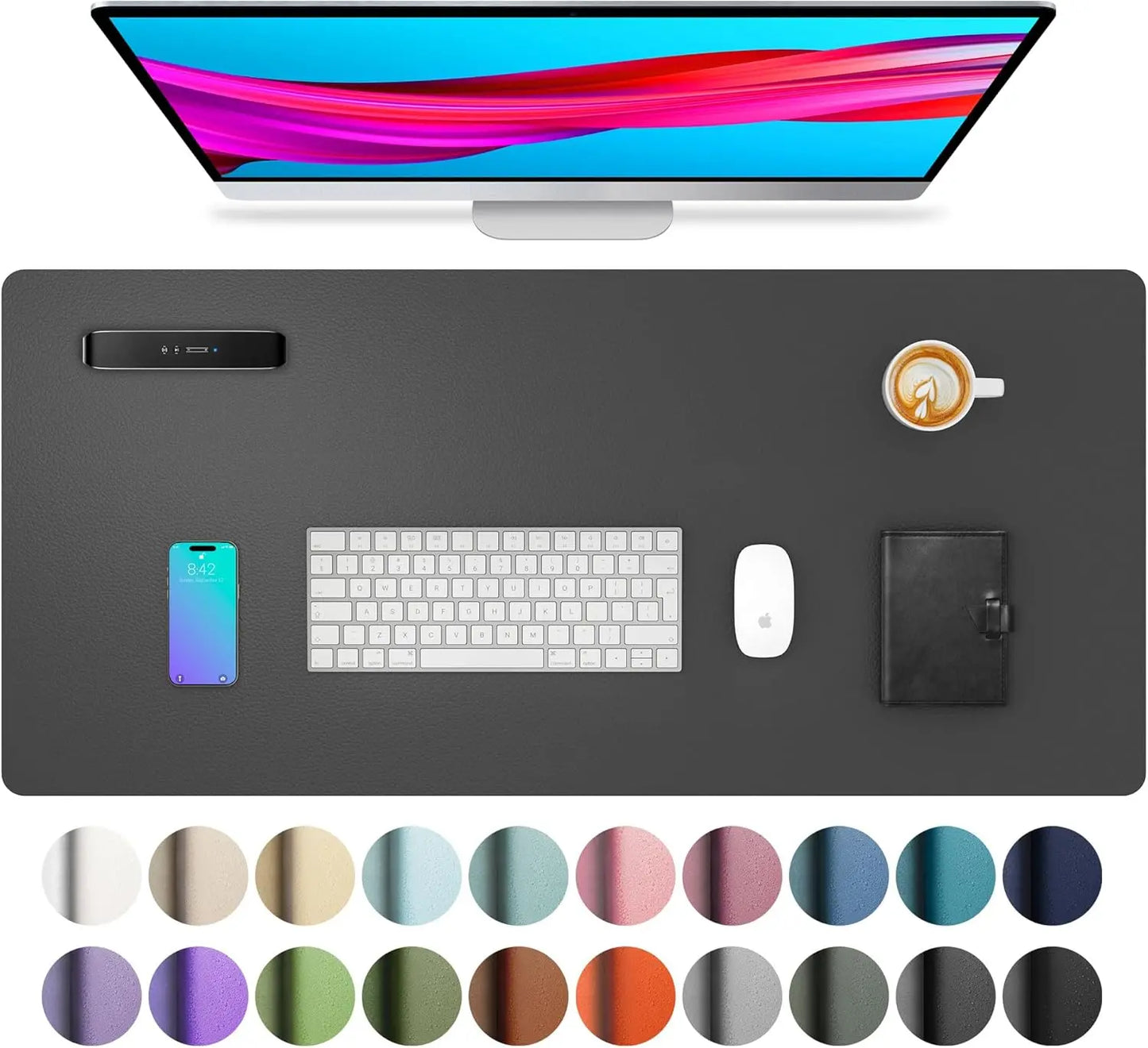 XXL Mouse Pad Office Desk Pad ,PU Leather Desktop Keyboard Desk Mat Gaming Mousepad Desk Writing Pad for School /Home/Office