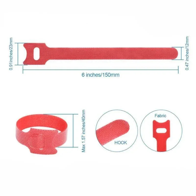 10/30/50pcs Releasable Cable Ties Durable Soft Nylon Strap Reusable Velcro Cable Ties Organizer Tool Velcro Self-Adhesive Tapes