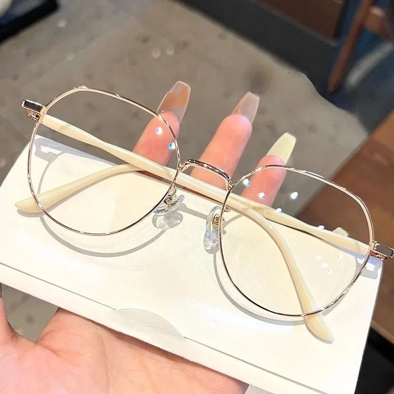 New Korean metal flat light glasses for both men and women, anti blue light/radiation glasses