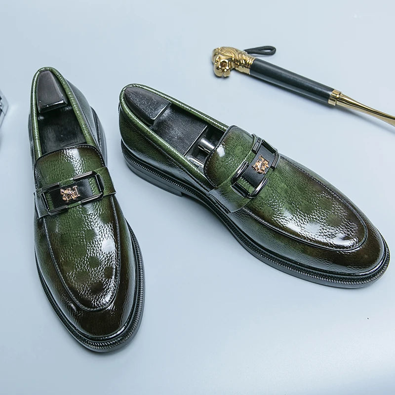 Classic Men's Dress Shoes Formal Brogues Leather Shoes Men High Quality Casual Business Wedding Shoes Men Slip On Office Loafers