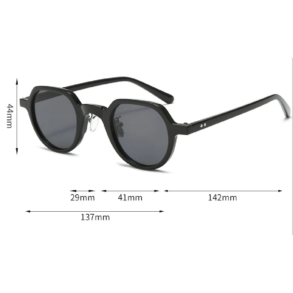 JNPCXI New Fashion Round Sunglasses Women Ocean Lens Leopard Blue Eyewear Men Trending Rivets Punk Sun Glasses