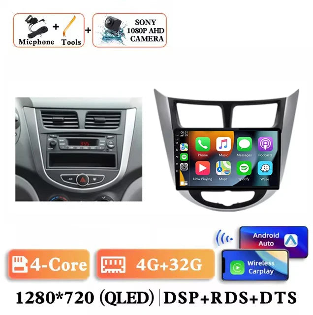 9 '' for Hyundai Solaris Accent i25 2010 - 2016 Car Multimedia Radio Video Player Android 16 GPS Navi HD Touch Screen BT WiFi