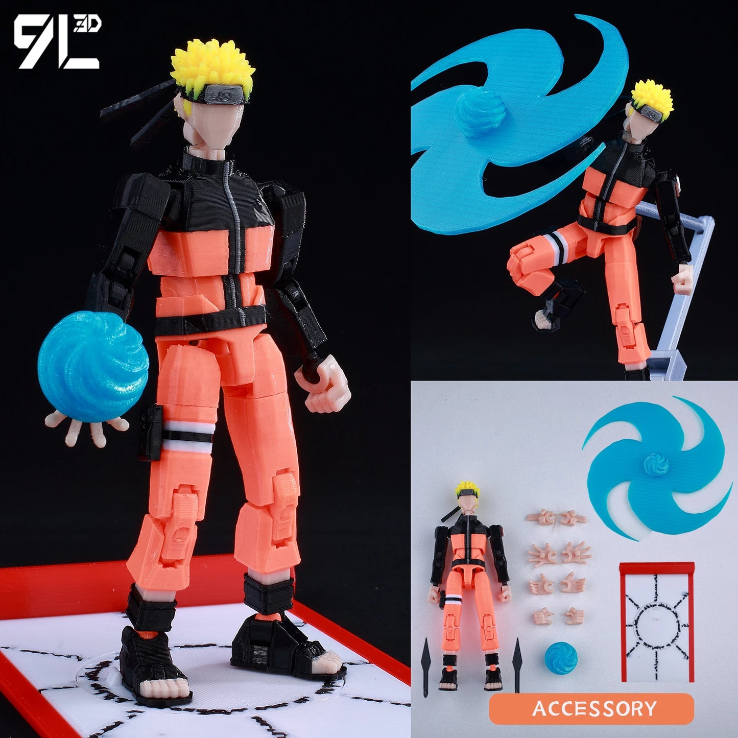 9L 3D Printed Anime Jujutsu Kaisen Sukuna Dummy 13 Shapeshift Action Figures 09