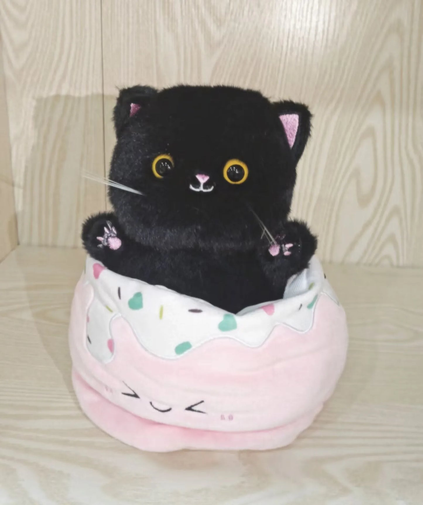 Kawaii Cat Plush Doll Toy Kitten's den Cartoon Ragdoll Cat Lucky Cat Siamese Cat Kitten  Stuffed Soft Animal Doll Gifts