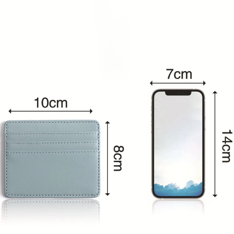 Color PU Leather SlimID Credit Card Holder Case Multi Slot Wallet for Men Women