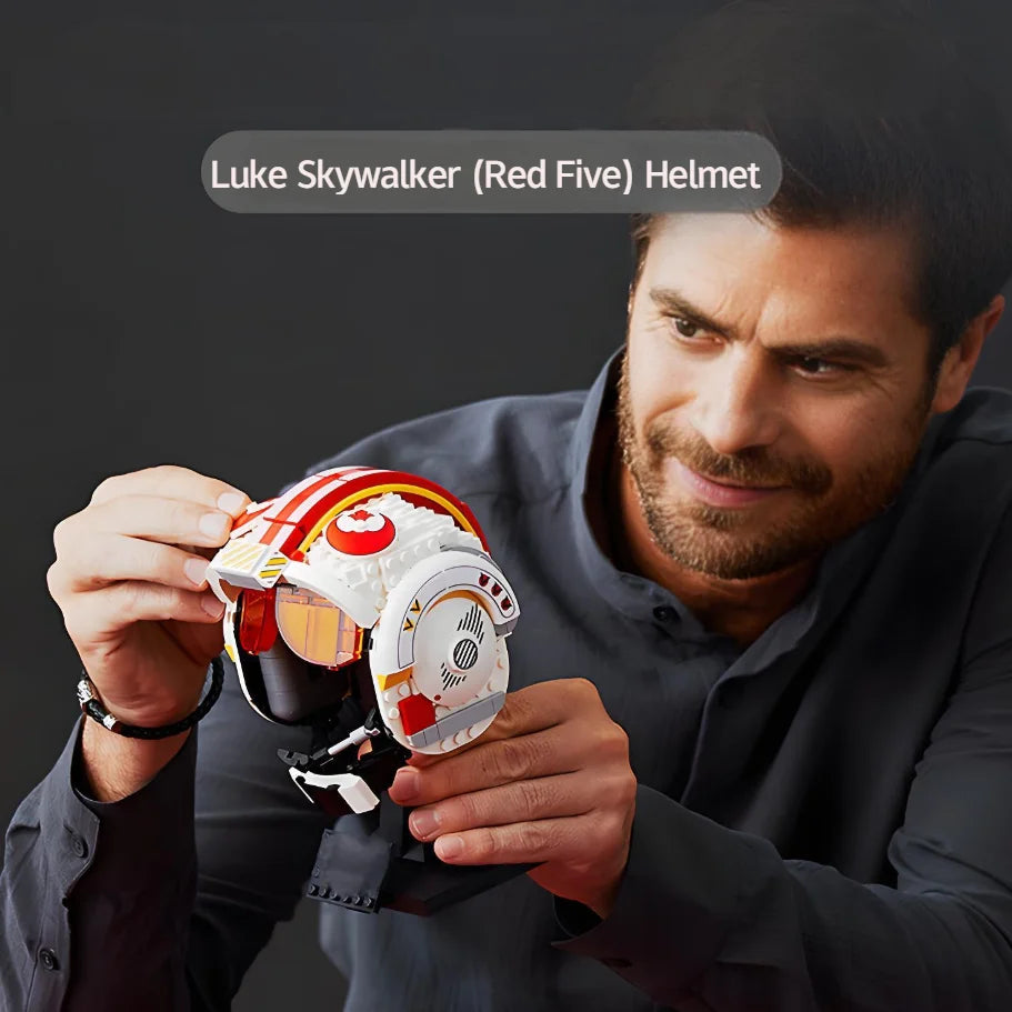 Star Plan Sky Walkers Red Five Helmet -75327  SpaceShip Battle Building Blocks