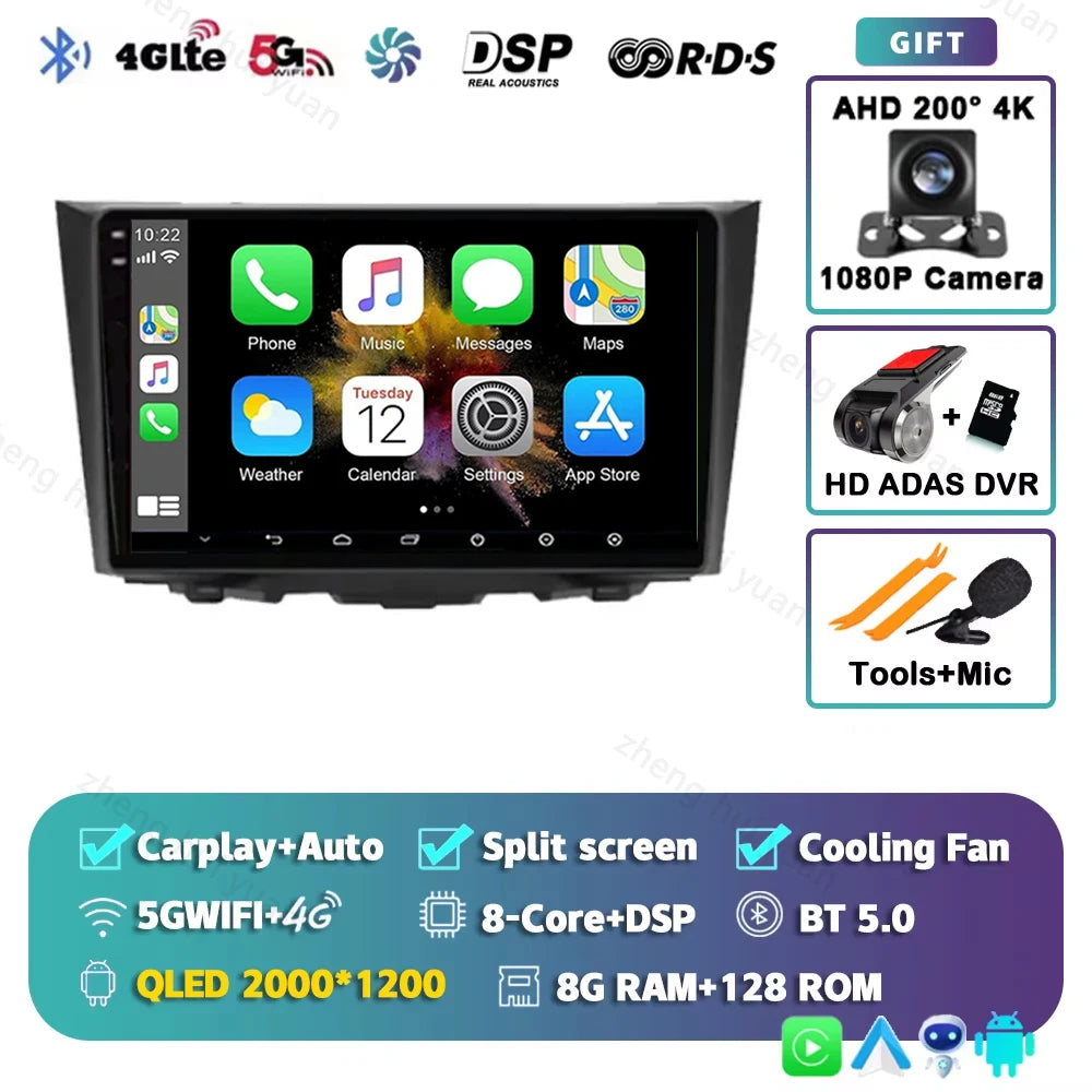 CarPlay Auto Android 15 For Suzuki Kizashi 2009 - 2015 Car Radio Multimedia navigation video DVD Autoradio Stereo 2din 4G+BT GPS