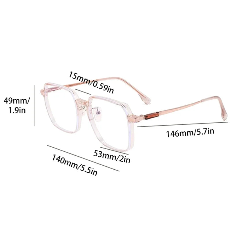 Unisex Lightweight Transparent Frame Glasses Anti Blue Light Ideal for Computer Work