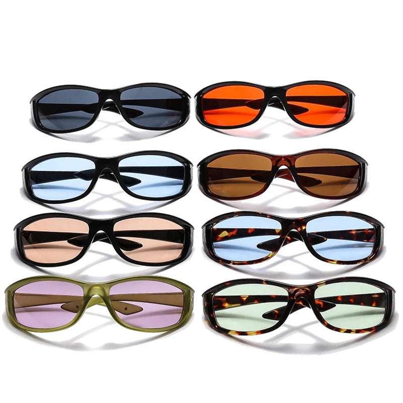 JNPCXI New Retro Y2K Candy Color Cat Eye Sunglasses Women Fashion Rivets Outdoor Sports Punk Men Trending Sun Glasses