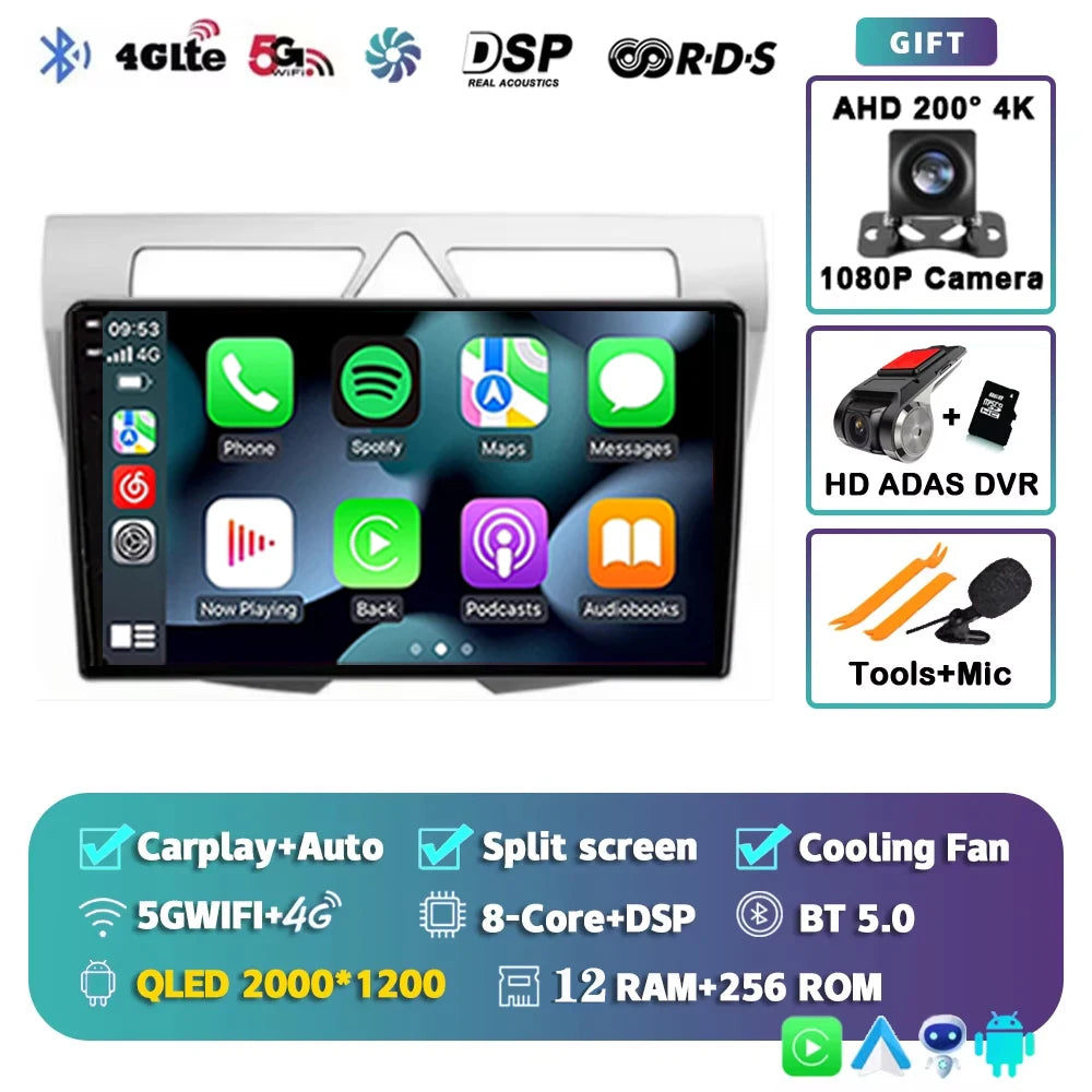For Kia Morning Picanto 2007 - 2011 2K 12+256 QLED Android 15 CarPlay Car Radio Multimedia Video Player GPS stereo Head Unit