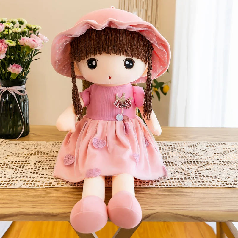 Cute Plush Girls Doll with Clothes Kid Girls Toys Stuffed Soft Cartoon Plush Toys Gift for Children Birthday Christmas present