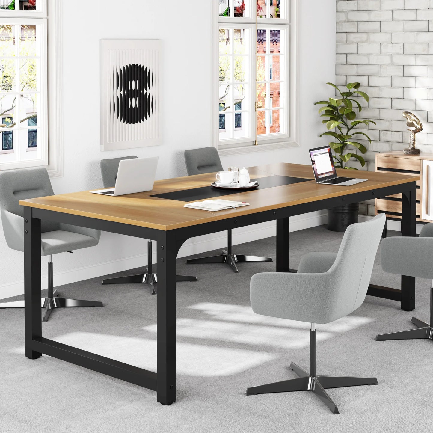 Tribesigns Modern Computer Desk 70.8" Large Executive Office Desk Study Writing