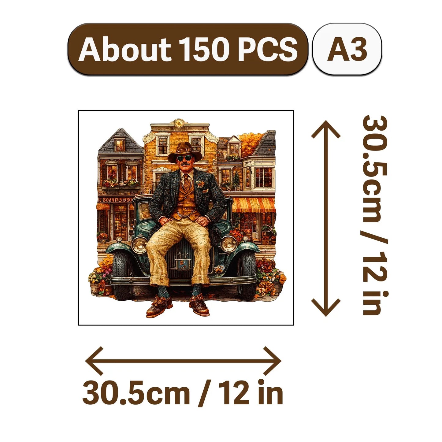Retro Style Wooden Jigsaw Puzzle Wood Home Decor Painting Christmas and Halloween Gift Toy For Teen And Kid