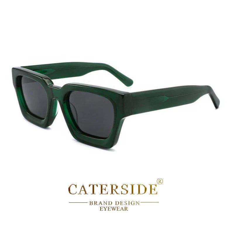 CATERSIDE Retro Polarized Square Sunglasses Men High Quality Acetate Frame Women Sun Glasses Driving Sports Oculos De Sol UV400