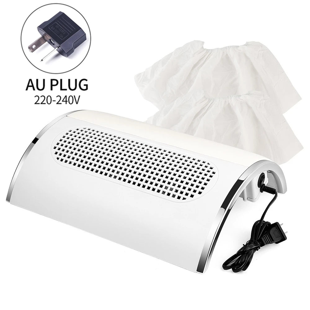 3 Fans Powerful Suction Professional Nail Dust Collector 40W Fan Nail Vacuum Cleaner Nail Dust Extractor For Nails Manicure
