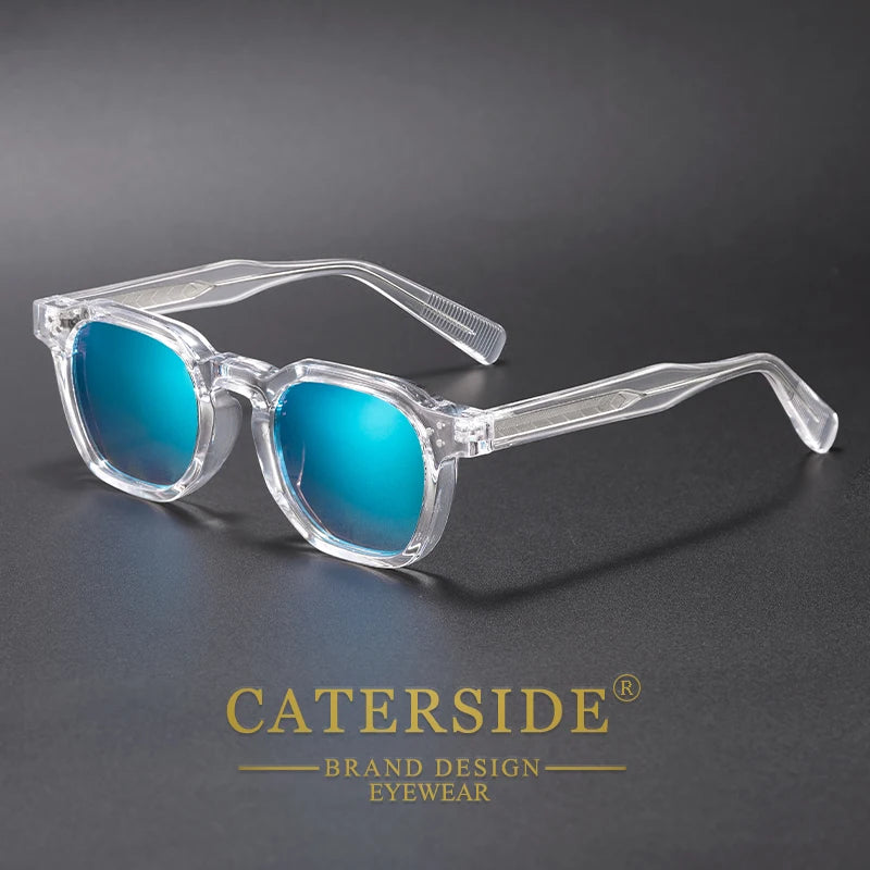 CATERSIDE New Retro Punk Square Sunglasses Men Small Frame Personalized Design Sun Glasses for Women Travel Party Festival Gift
