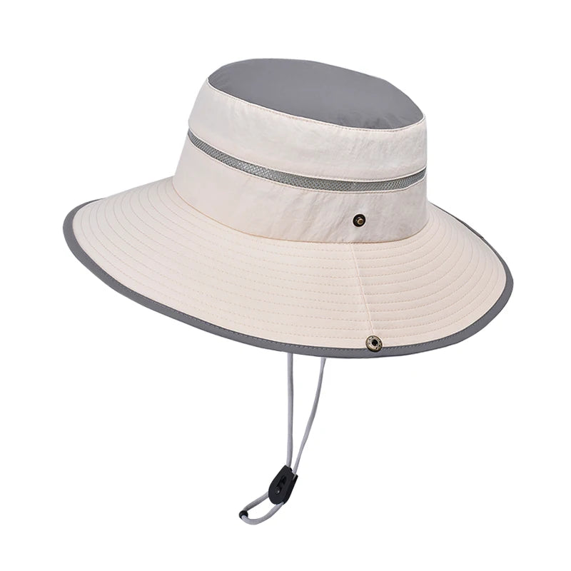 Xinbaoguan 100% Polyester 9248 Summer Big brim Sunshade and Sunscreen Hat for Men and Women Colored Quick Drying Fisherman Hat