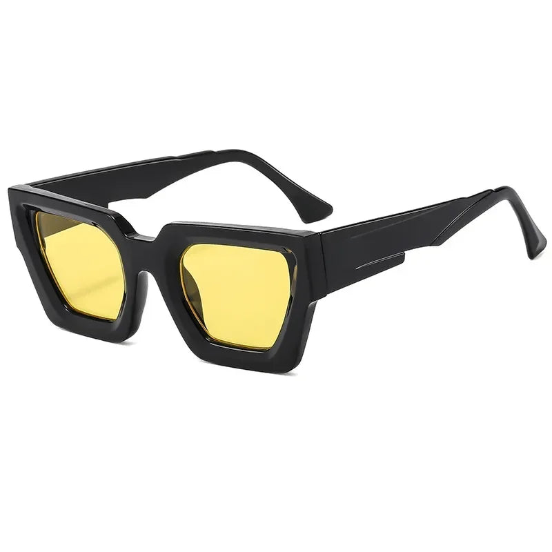 JNPCXI New Square Men Fashion Double Color Outdoor Sunglasses Retro Gray Lens UV400 Women Trending Sun Glasses