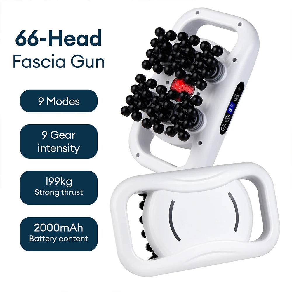 66-Heads Fascia Gun High-Frequency Vibration Body Massage Gun Back and Waist Massager Neck Shoulder Massager Muscle masajeador