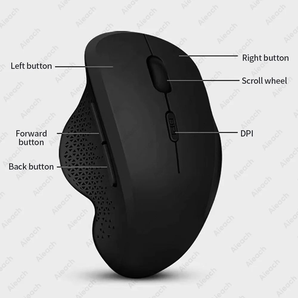 Rechargeable Ergonomic Mouse Wireless Bluetooth Mouse 2 Device Connection Laptob
