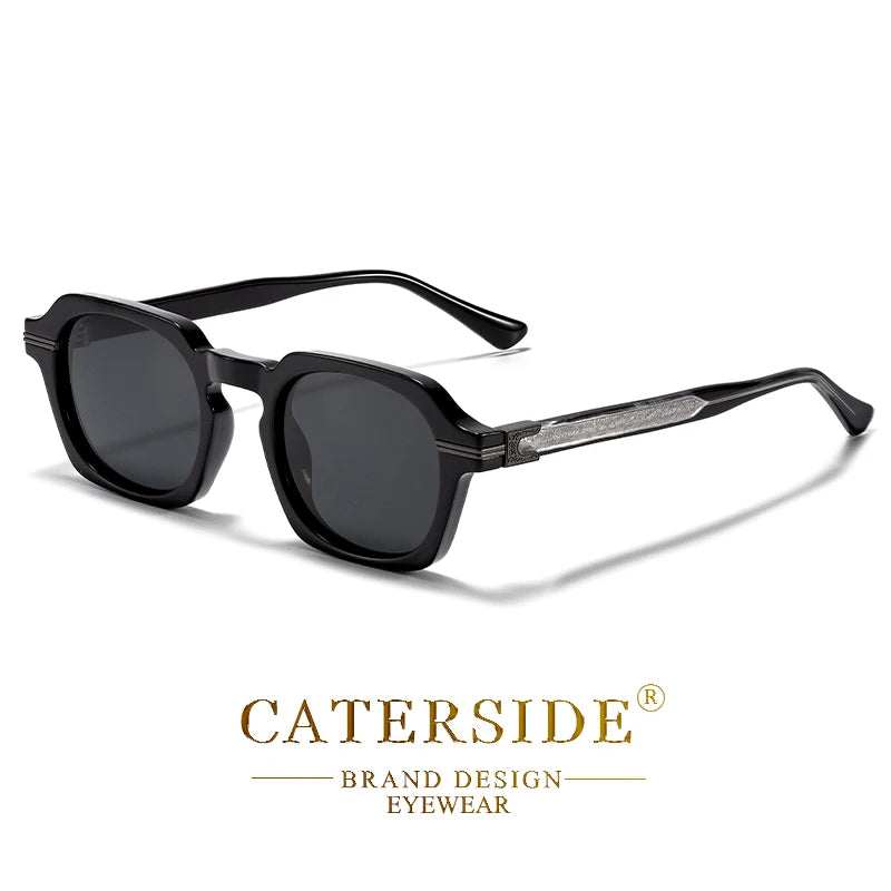 CATERSIDE New Vintage Punk Men's Sunglasses Brand Design Small Frame Sun Glasses Party Travel Fashion Glasses Gift Ideal Choice