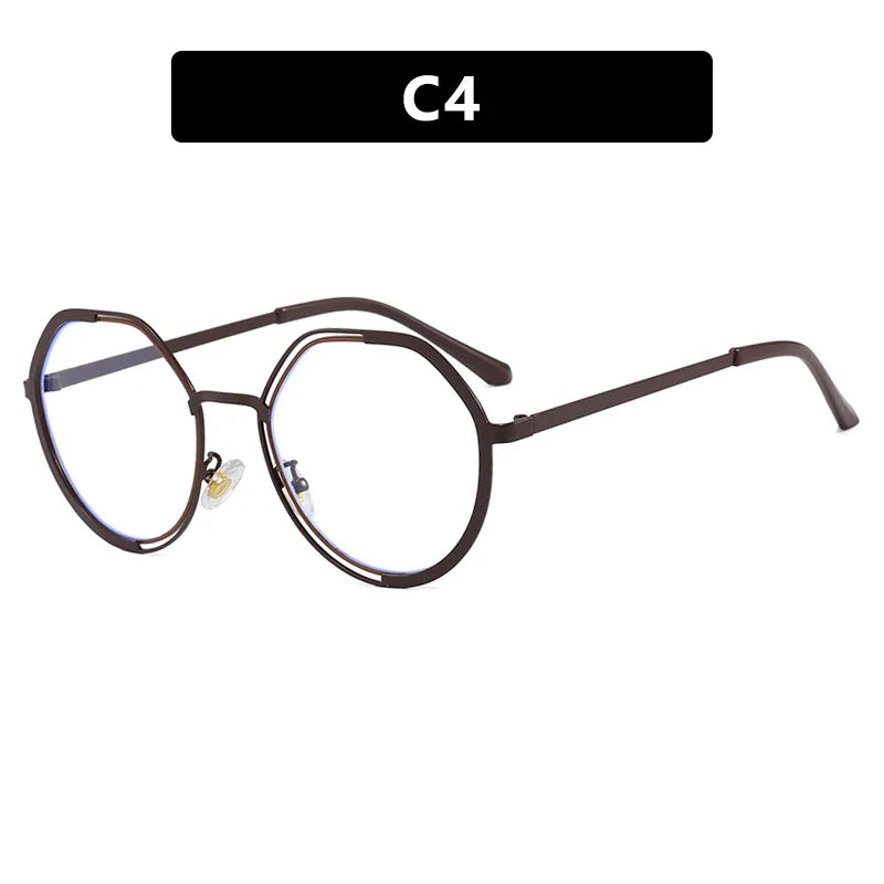 JNPCXI Round Eyeglasses Retro Trendy Lightweight Frame Comfortable Wear Glasses Women
