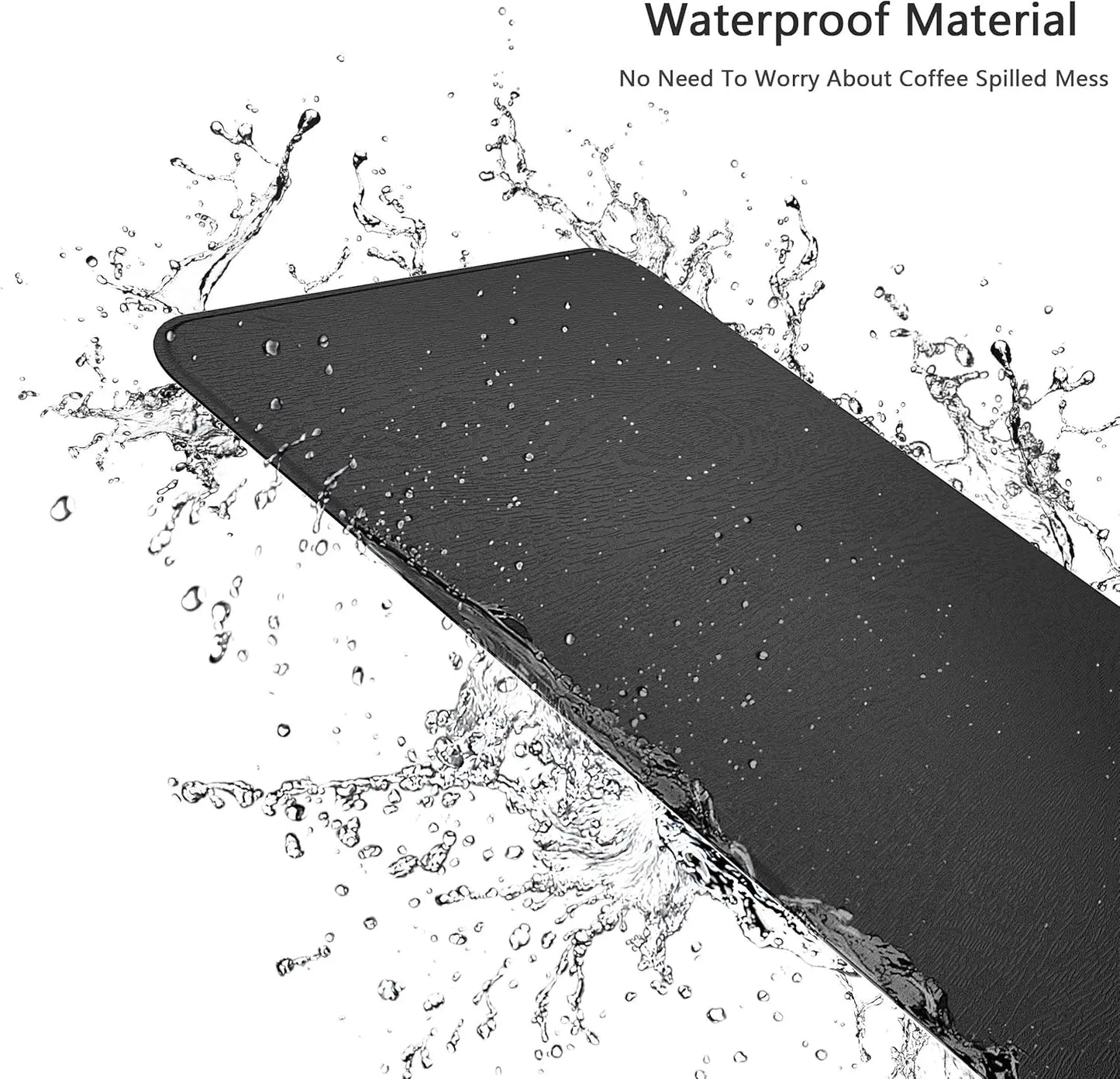 Hard Mouse Pad, Ultra Thin Wood-Textured PU Leather Mouse Mat, Non-Slip Rubber Base Mousepad for Office/Home/Gaming