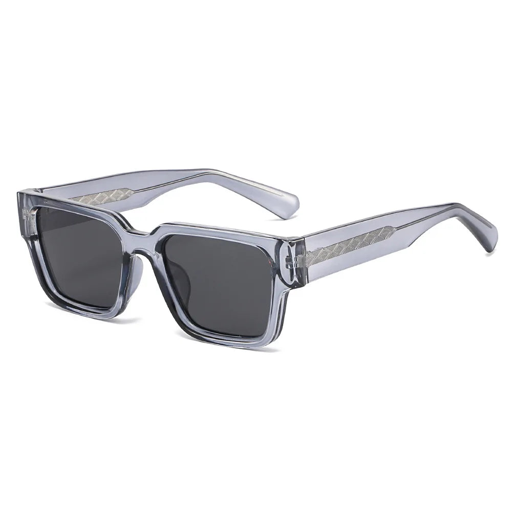 JNPCXI New Polarized Square Men Sunglasses Retro Rivets TR90 Women Gray Shades UV400 Sun Glasses
