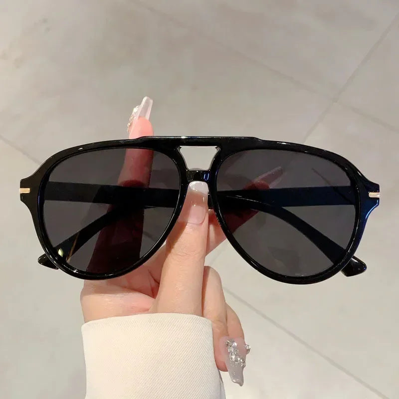 JNPCXI Square Pilot Shades Sunglasses Women Retro Red Vintage Double Bridge Sun Glasses Unisex Driving Eyewear