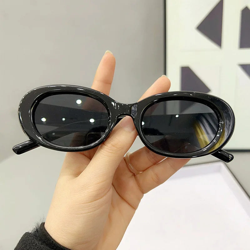 Fashion Small Frame Oval Sunglasses Retro Shading Sun Glasses for Women/Men