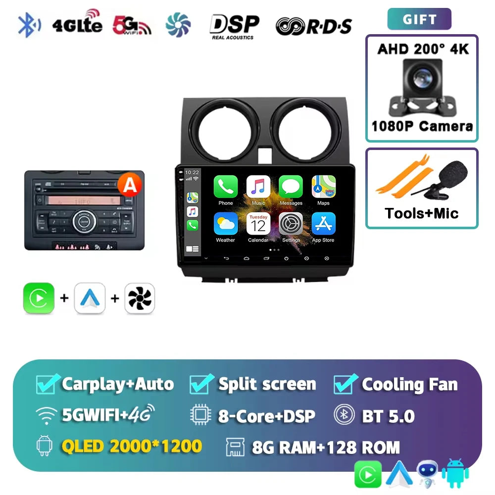 Android 15 Car Radio For Nissan Qashqai J10 2005 2006 2008 2010 2012 2014 2015 Wireless Android Auto Carplay Multimedia Player 2