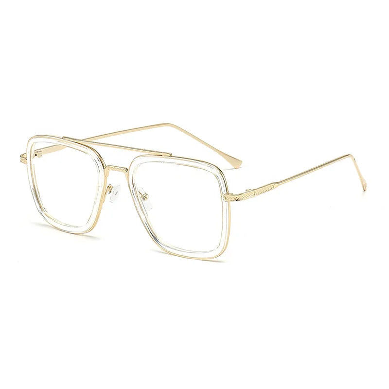 Explosive Double Beam Metal Sunglasses European and American Fashion Box Sunglasses Unisex Trendy Driving Sunshades