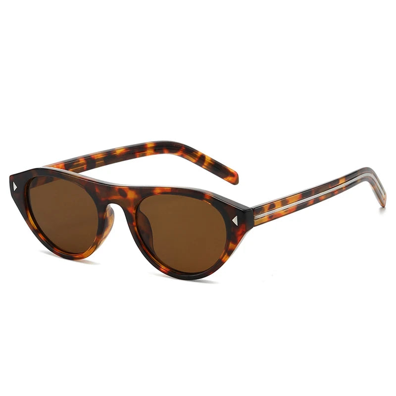 JNPCXI Vintage Cat Eye Sunglasses for Women Trendy Rivet Design Flat Top Sun Glasses Men Gafas De Sol Hombre S2611