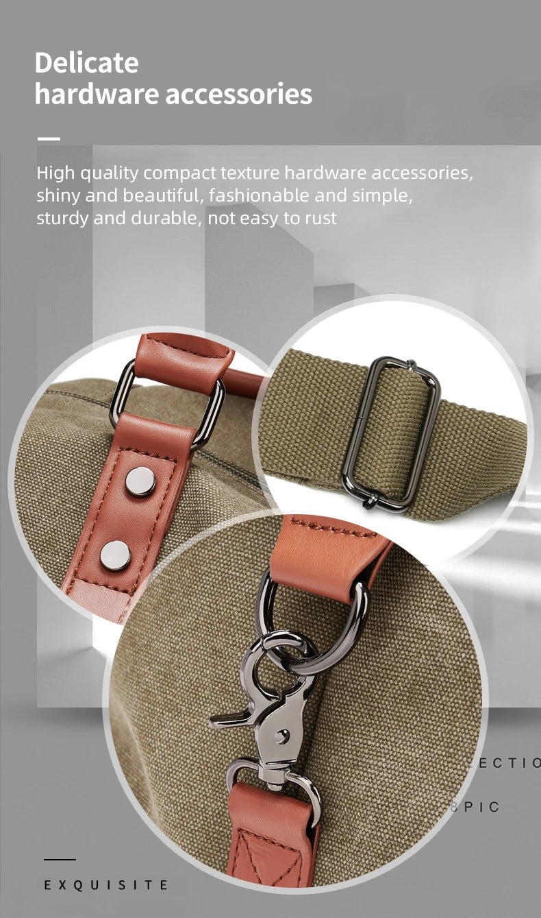 SWISS MILITARY Handheld Travel Retro Bag Canvas Multifunctional Anti-Theft Bag